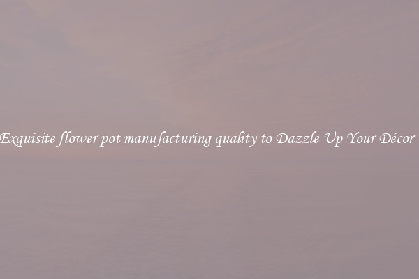Exquisite flower pot manufacturing quality to Dazzle Up Your Décor  