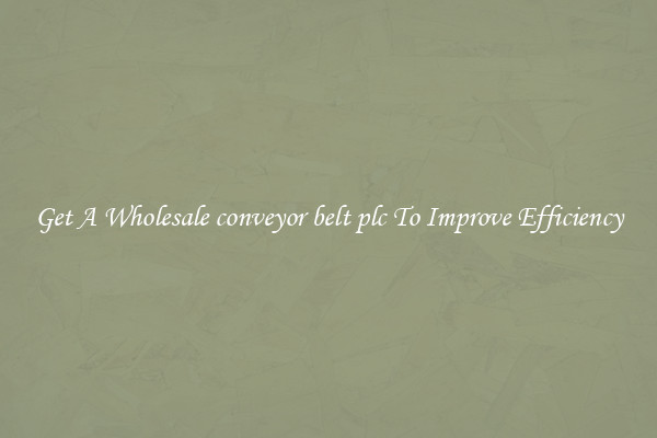 Get A Wholesale conveyor belt plc To Improve Efficiency