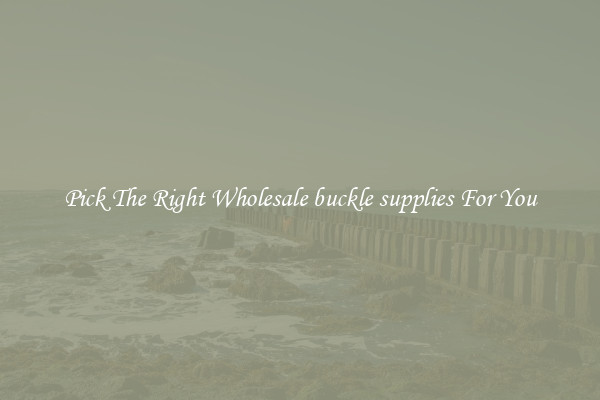 Pick The Right Wholesale buckle supplies For You