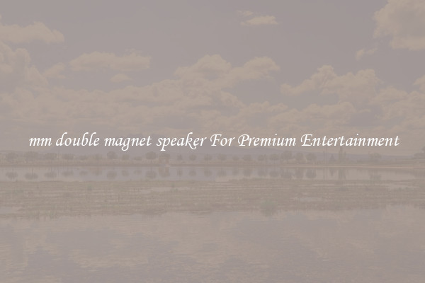 mm double magnet speaker For Premium Entertainment