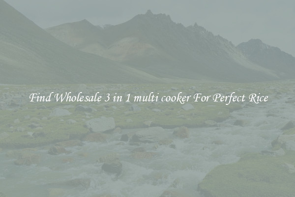 Find Wholesale 3 in 1 multi cooker For Perfect Rice