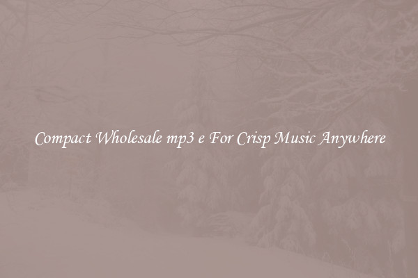 Compact Wholesale mp3 e For Crisp Music Anywhere