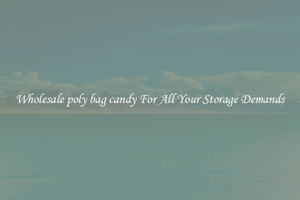 Wholesale poly bag candy For All Your Storage Demands